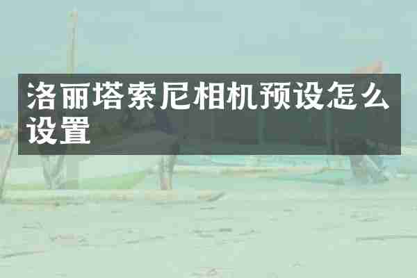 洛丽塔相机预设怎么设置