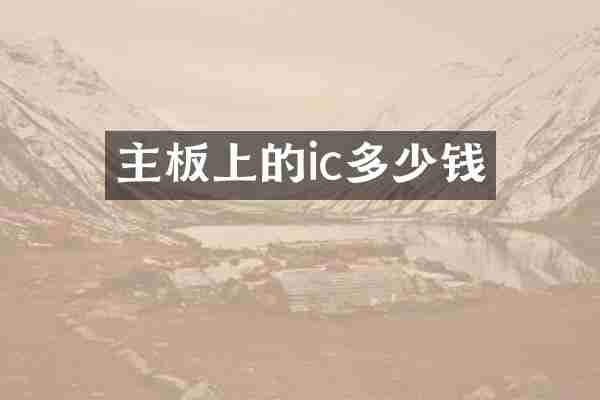 主板上的ic多少钱