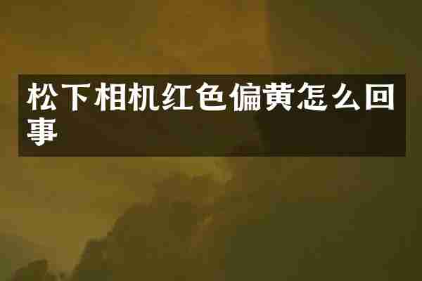 松下相机红色偏黄怎么回事