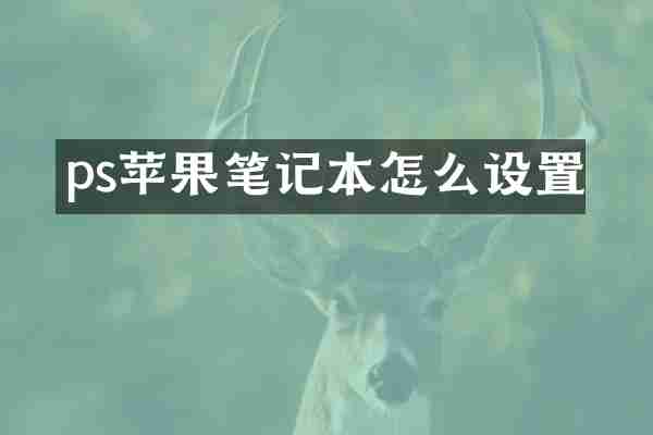 ps苹果笔记本怎么设置