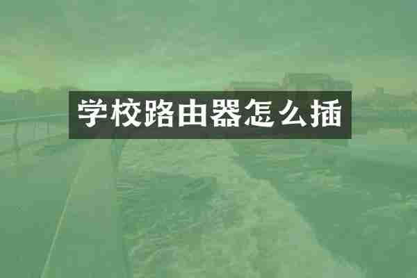 学校路由器怎么插