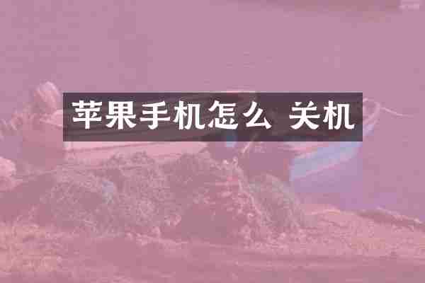 苹果手机怎么 关机