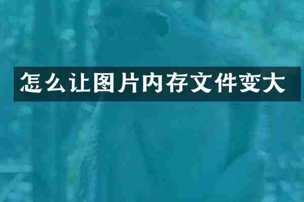 怎么让图片内存文件变大