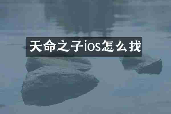 天命之子ios怎么找