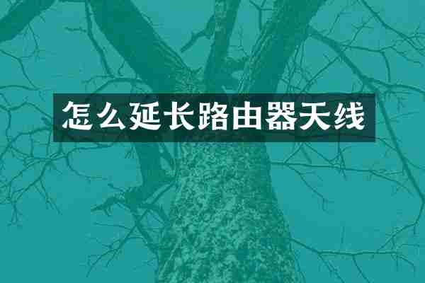怎么延长路由器天线
