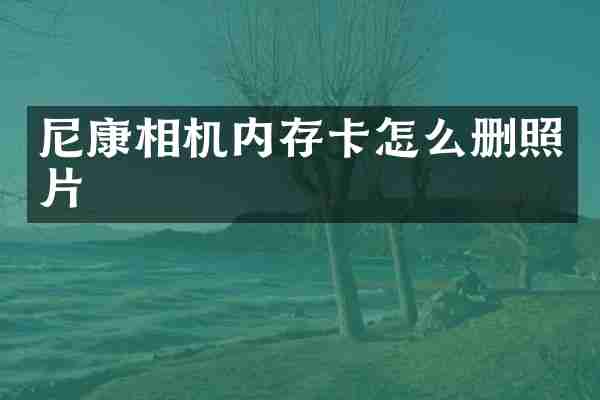 尼康相机内存卡怎么删照片