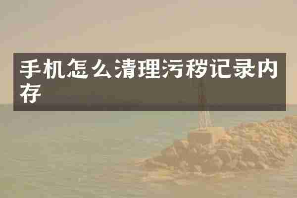 手机怎么清理污秽记录内存