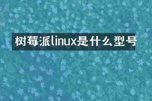 树莓派linux是什么型号
