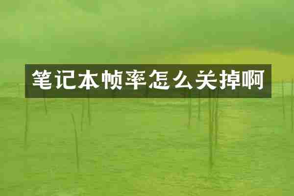 笔记本帧率怎么关掉啊