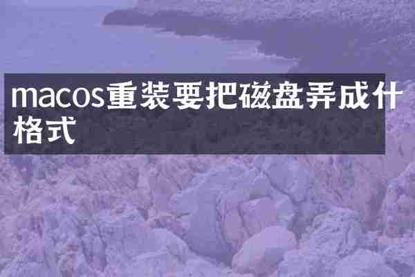 macos重装要把磁盘弄成什么格式