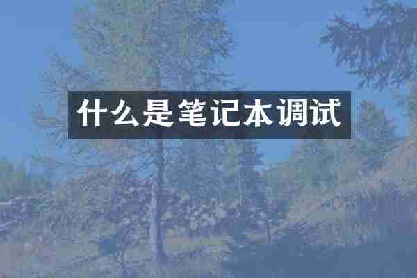 什么是笔记本调试