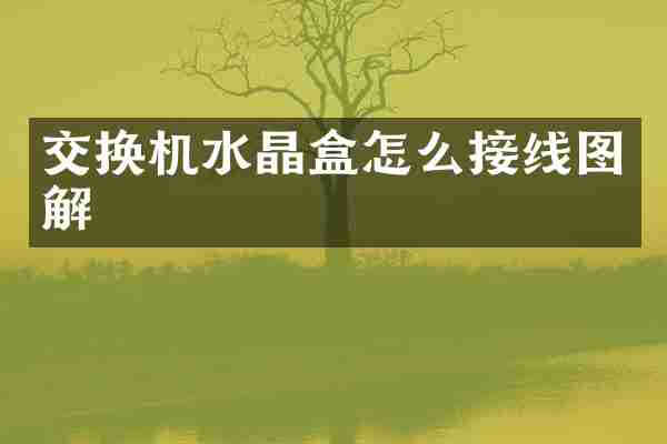 交换机水晶盒怎么接线图解