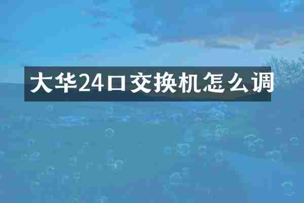 大华24口交换机怎么调