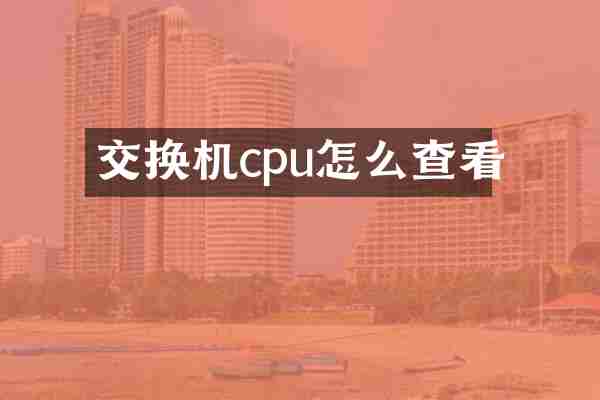 交换机cpu怎么查看