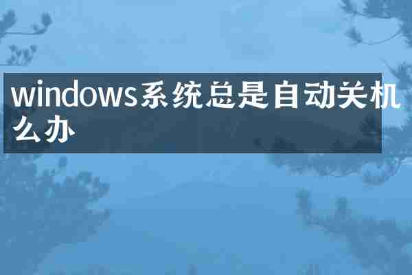 windows系统总是自动关机怎么办