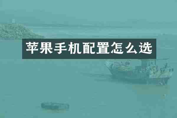 苹果手机配置怎么选