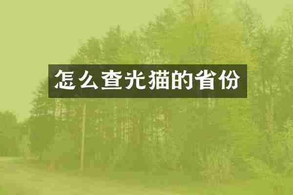 怎么查光猫的省份