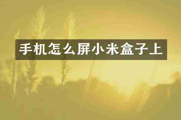 手机怎么屏小米盒子上