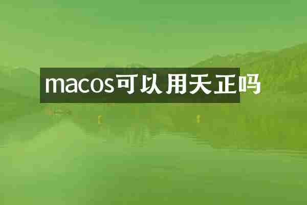 macos可以用天正吗