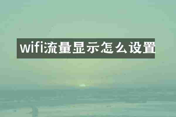 wifi流量显示怎么设置
