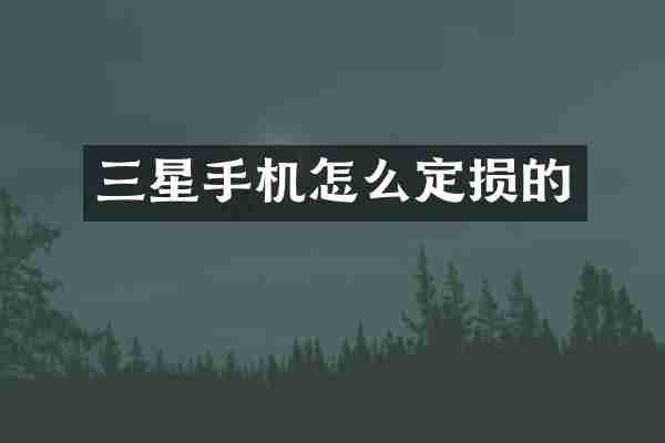 三星手机怎么定损的