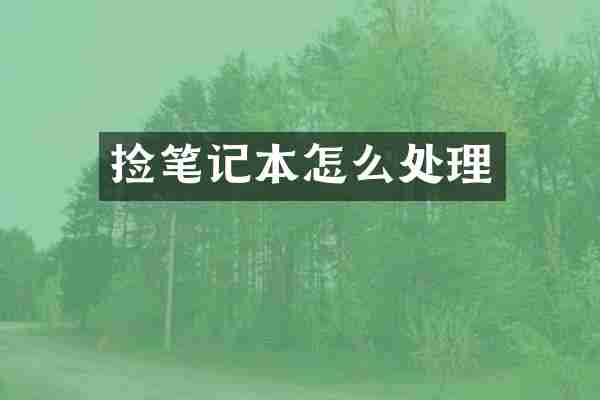 捡笔记本怎么处理