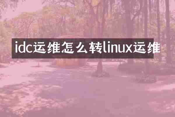 idc运维怎么转linux运维