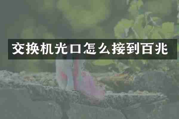 交换机光口怎么接到百兆