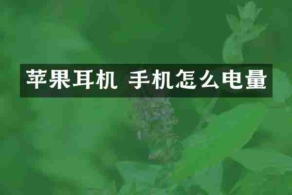 苹果耳机 手机怎么电量