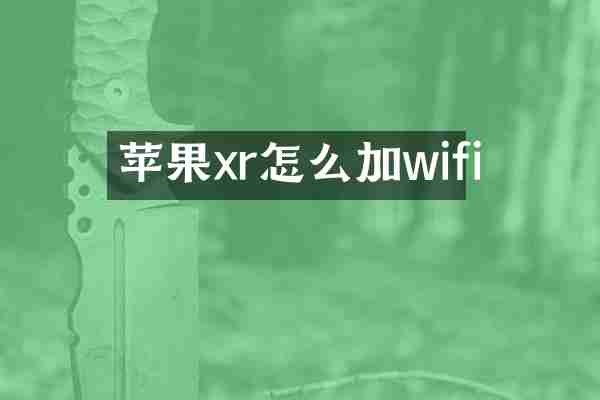 苹果xr怎么加wifi