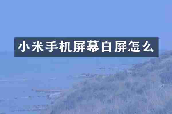 小米手机屏幕白屏怎么