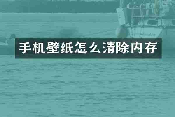 手机壁纸怎么清除内存