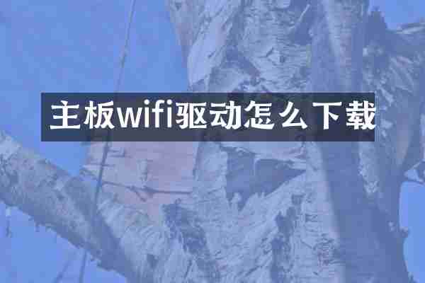 主板wifi驱动怎么下载
