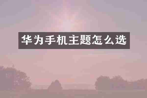 华为手机主题怎么选