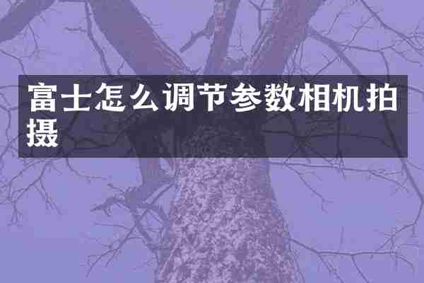 富士怎么调节参数相机拍摄
