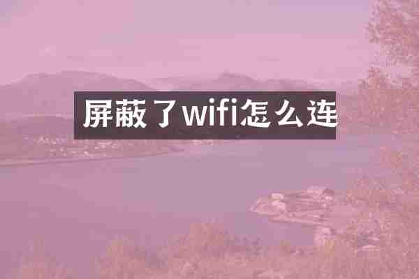 屏蔽了wifi怎么连