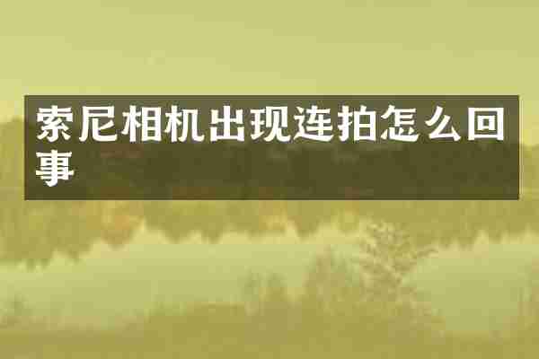 索尼相机出现连拍怎么回事
