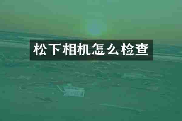 松下相机怎么检查