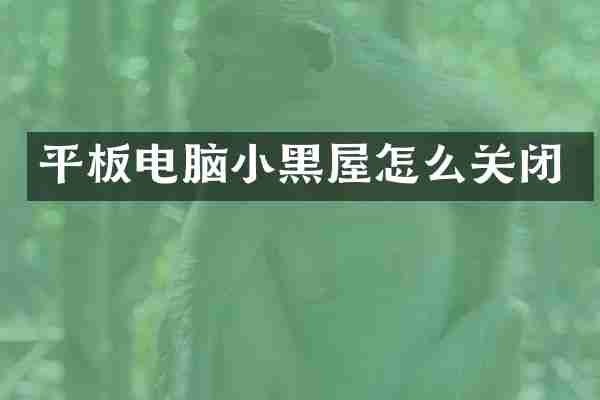 平板电脑小黑屋怎么关闭