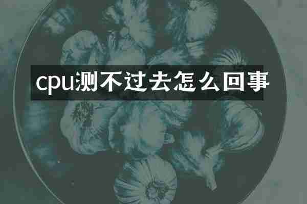 cpu测不过去怎么回事