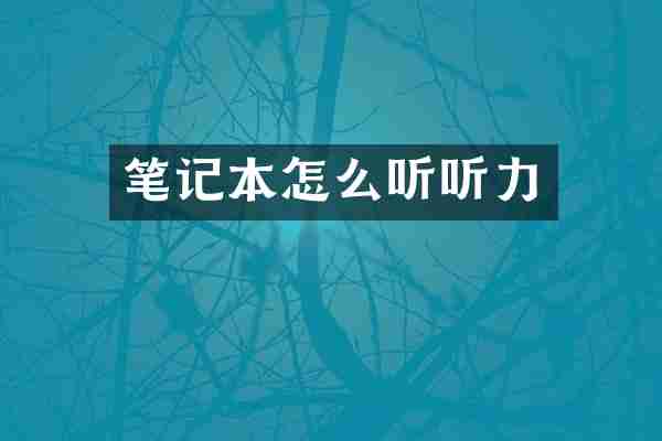 笔记本怎么听听力