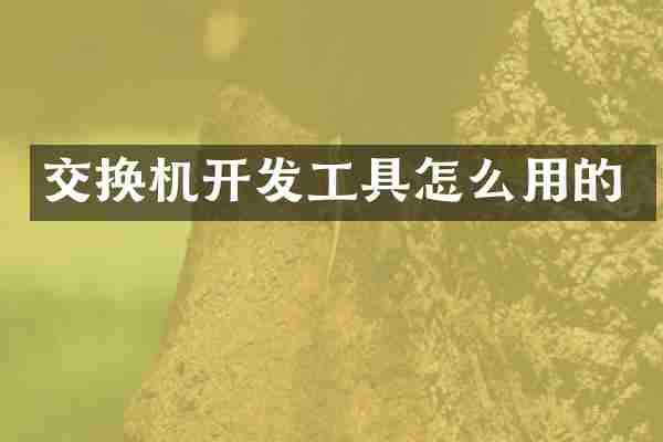 交换机开发工具怎么用的