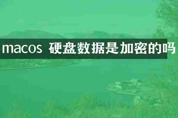 macos 硬盘数据是加密的吗