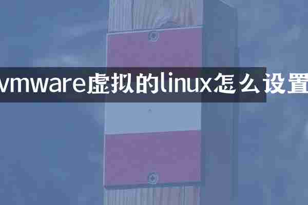 vmware虚拟的linux怎么设置