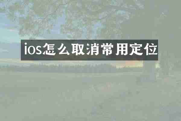 ios怎么取消常用定位