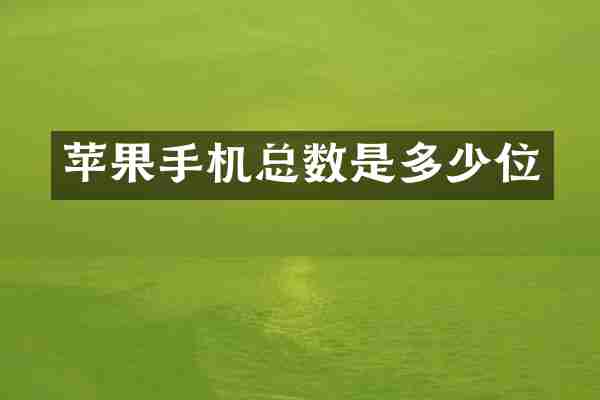 苹果手机总数是多少位