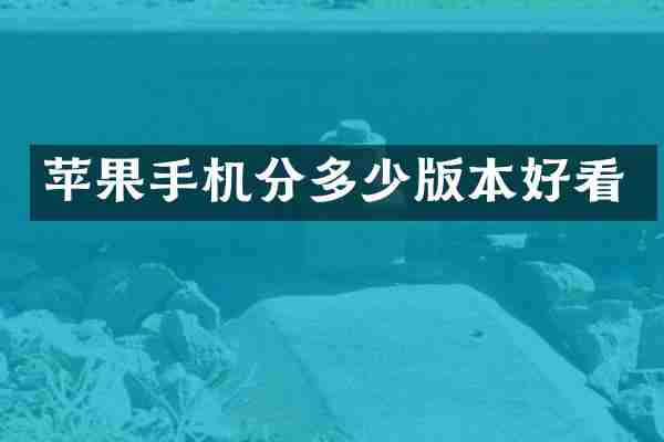 苹果手机分多少版本好看