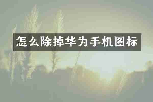 怎么除掉华为手机图标