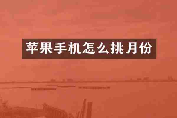 苹果手机怎么挑月份