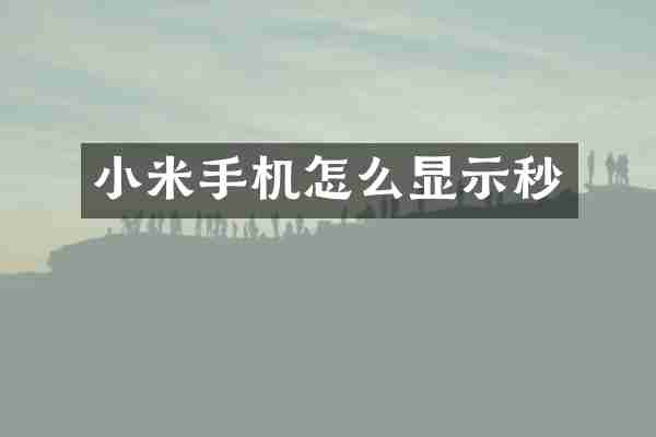 小米手机怎么显示秒